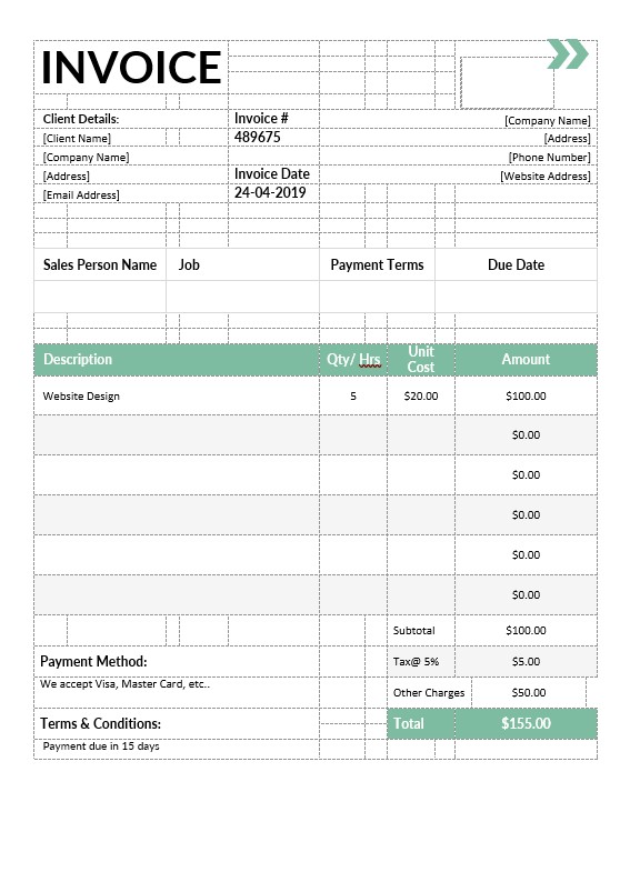IT Services Invoice Template PSD template